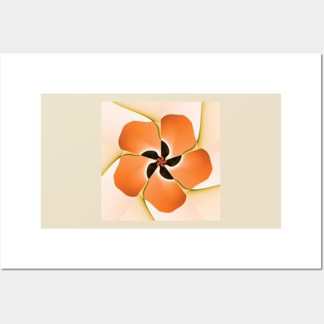 orange poppy pattern Wall Art by pinkal